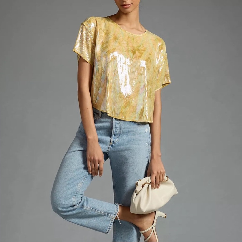 Anthropologie Women's Pilcro Sequin Tech Top Size
~S - Picture 5 of 6